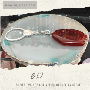مدالية فضه 925 مع حجر العقيق الاحمر كارنليان Carnelian