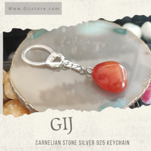مداليه فضه 925 مع حجر العقيق الاحمر كارنليان Carnelian