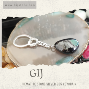 مدالية فضه 925 مع حجر الهيماتيت Hematite