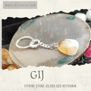 مدالية فضه 925 مع حجر السترين Citrine