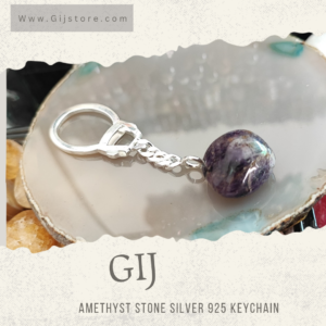 مدالية فضه 925 مع حجر الجمشت اماثيست Amethyst