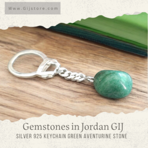 مدالية فضه 925 مع حجر الافنتورين الاخضر Green Aventurine